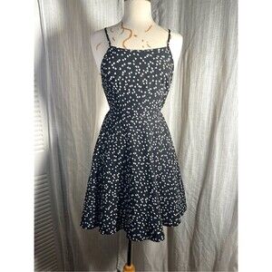 Boutique Dress Size M Modern Black White Heart Patterned Coquette Romantic